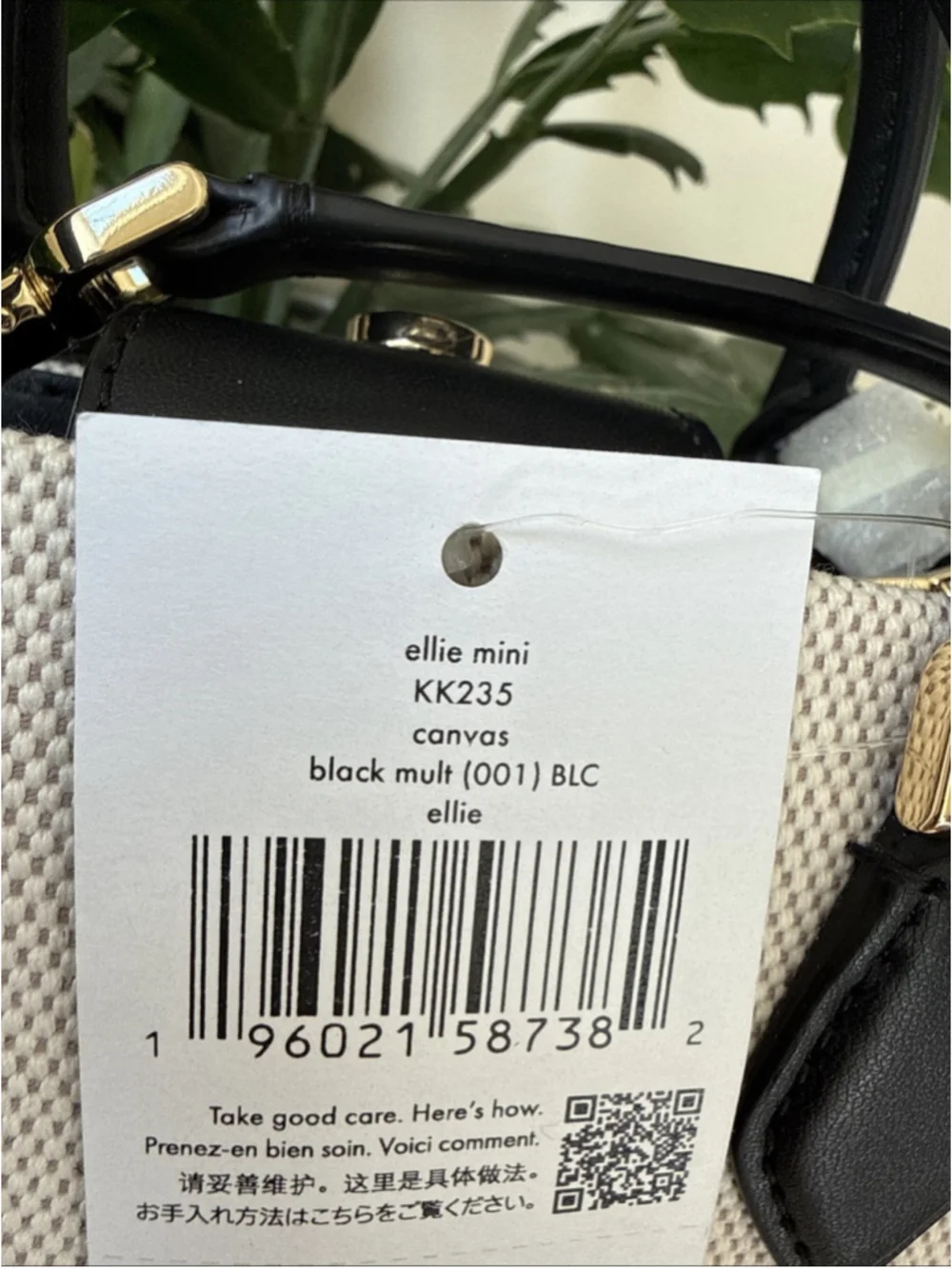 Kate Spade Ellie Mini Canvas Leather Crossbody Bag Black Multi